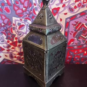 (3/$20) Purple Iron Lotus Lantern Candleholder for Tealights and Votives